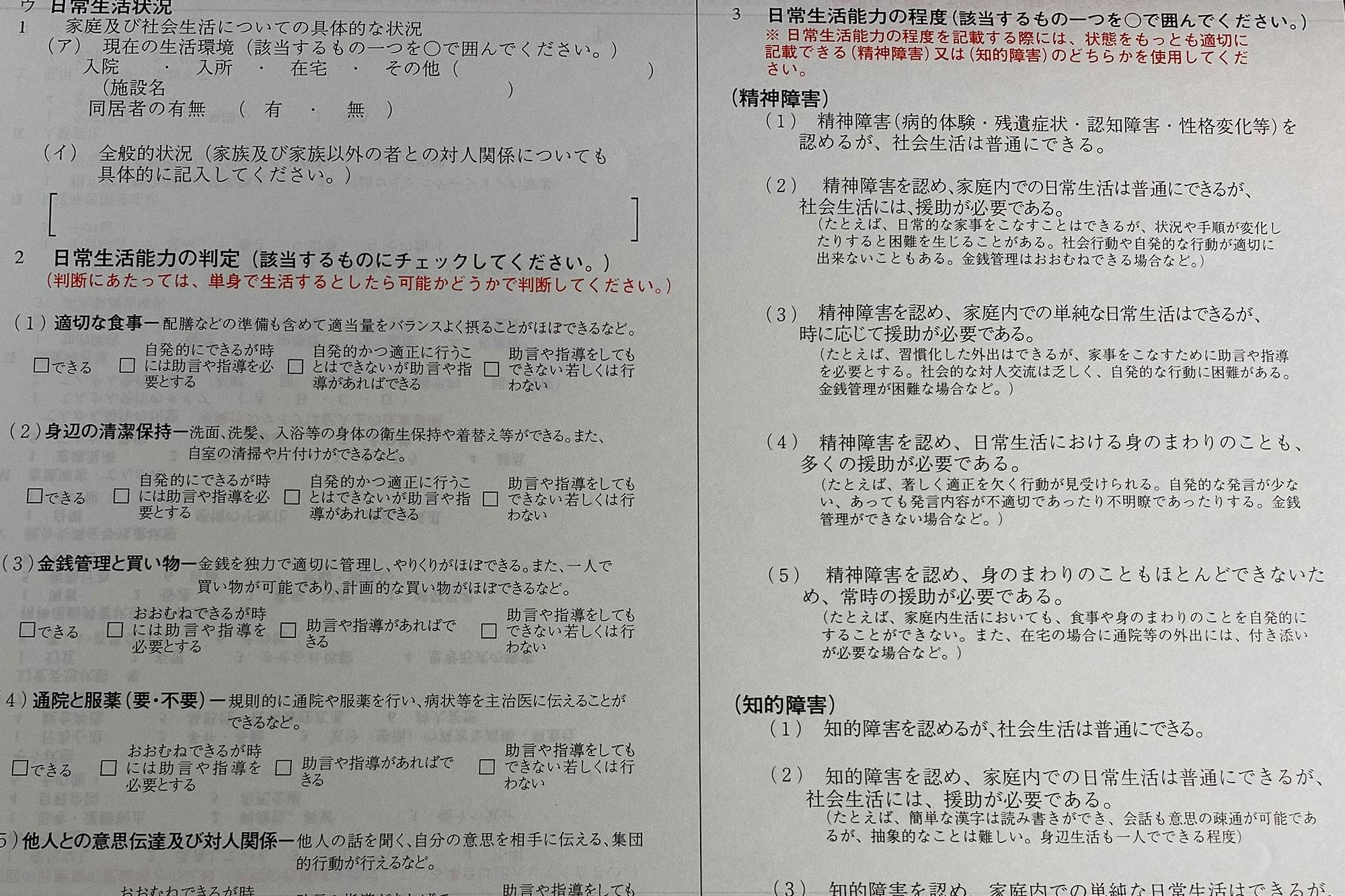 精神疾患、知的障害の認定方法